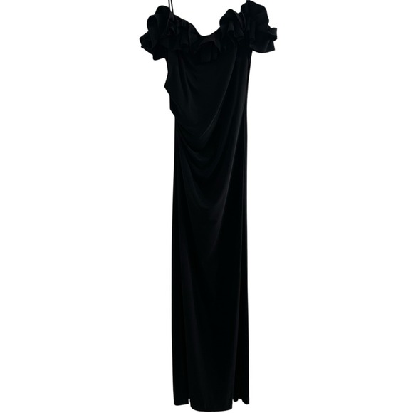 Xscape Black Ruffle Sleeve Sheath Gown Womens 14 Formal Evening Dress Xscape Black Ruffle Sleeve Sheath Gown Womens 14 Formal Evening Dress